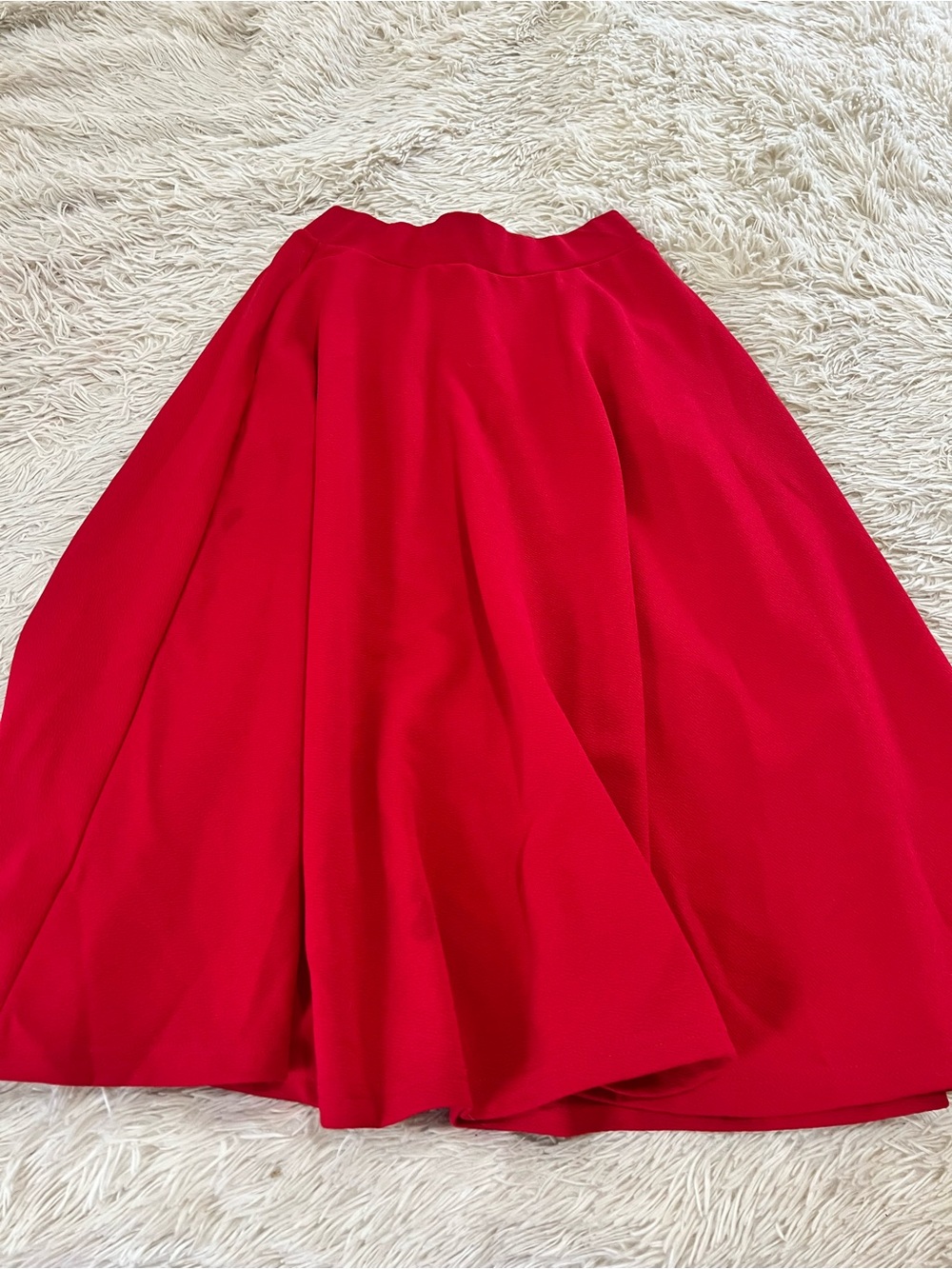 White Mark Red Circle Skirt - Flared Midi